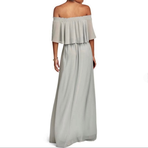 SHOW ME YOUR MUMU GRAY OFF-THE-SHOULDER RUFFLE MAXI DRESS - Picture 7 of 10